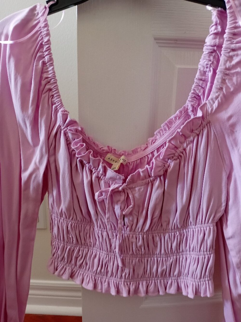 Pretty Pink Milkmaid Style Cropped Blouse
